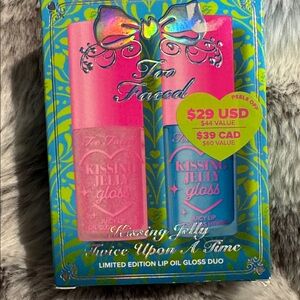 Too Faced Kissing Jelly Lip Gloss Duo — Pink & Blue